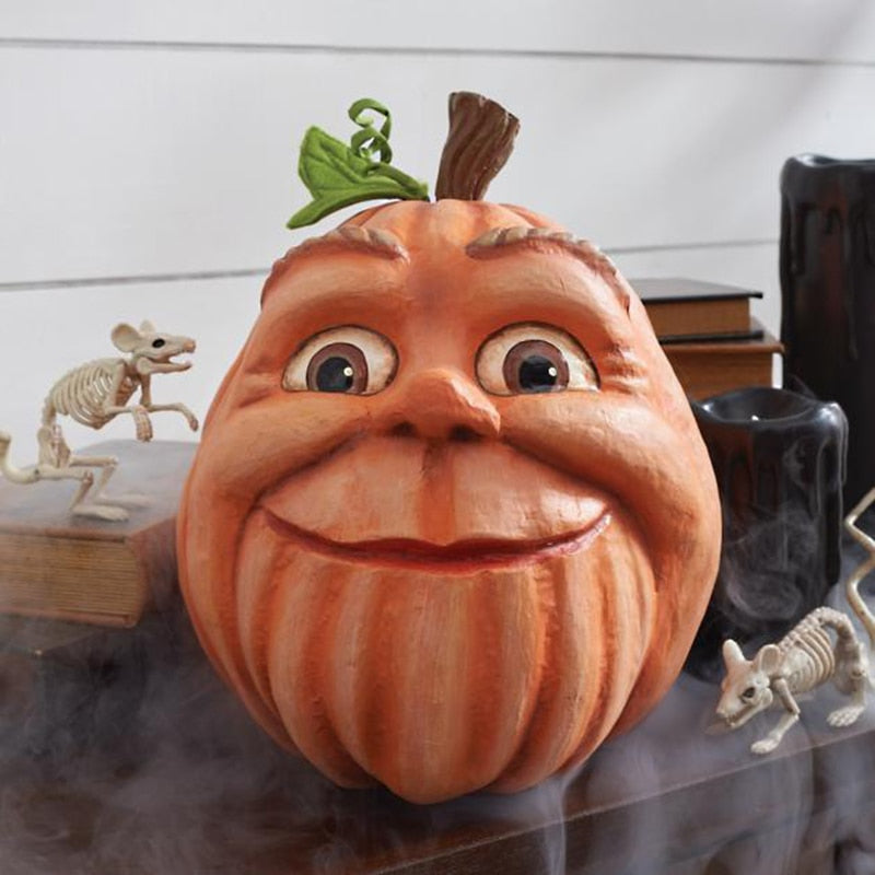 Colorful Carved Pumpkin Halloween Decor - Fesara