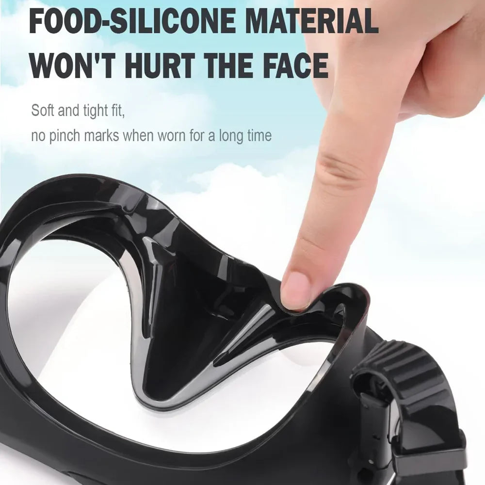 Premium Dive Mask Snorkel Set with Wide View Lens