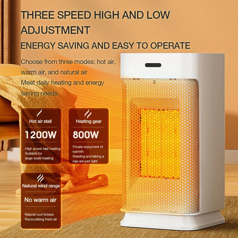 Portable Ceramic Hand Warmer with LED Night Light