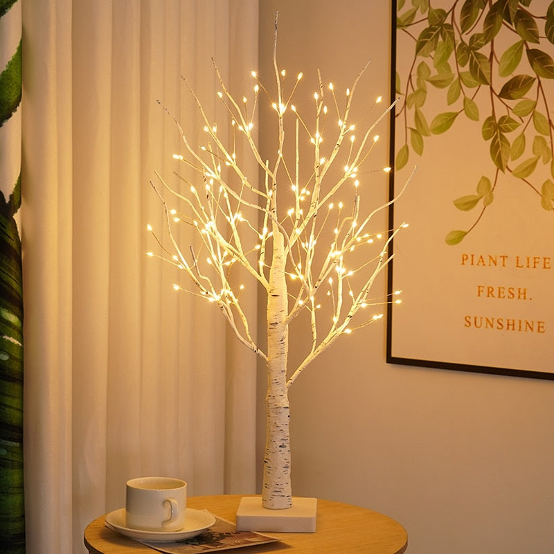 Glowing White Wooden Table Lamp - Fesara