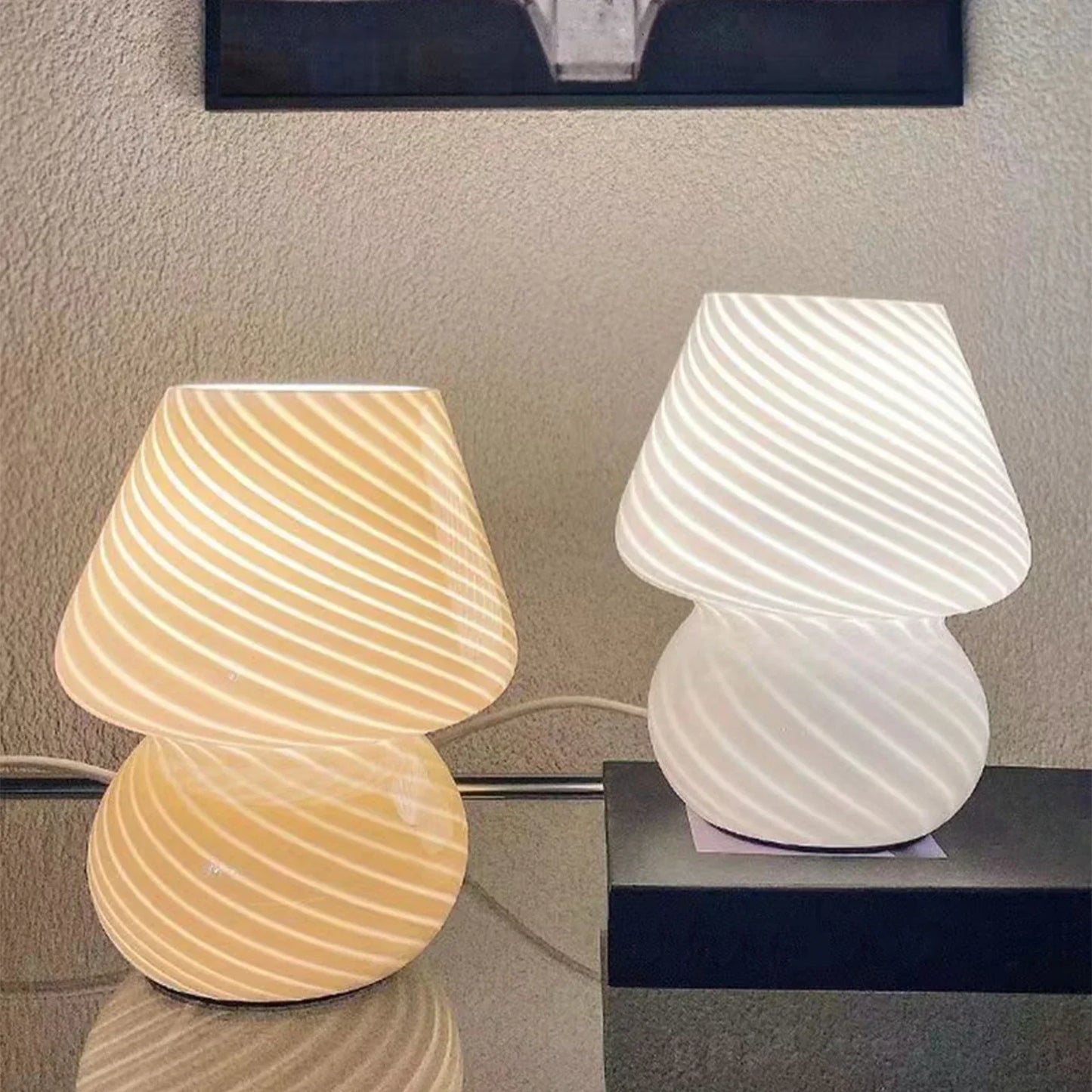 Stunning Glass Mushroom Table Lamp