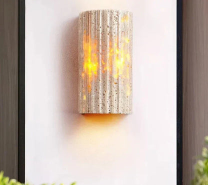 TravertineLuxe – Luxury Stone Wall Light for Modern Homes