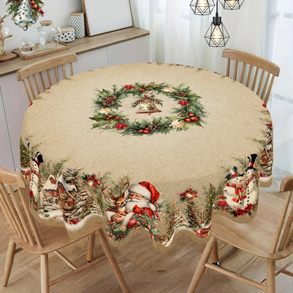Vintage Santa Christmas Table Cover
