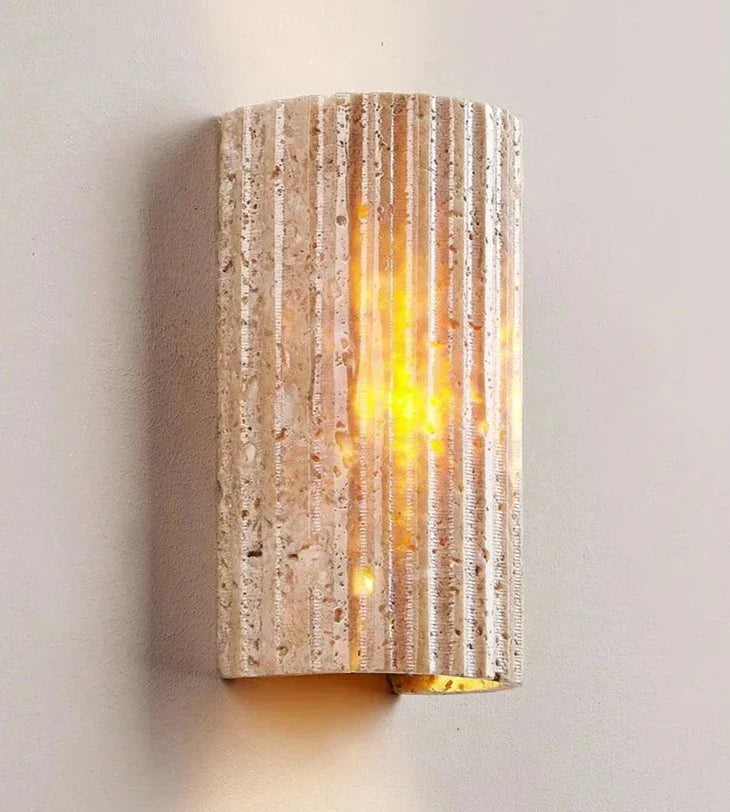 TravertineLuxe – Luxury Stone Wall Light for Modern Homes