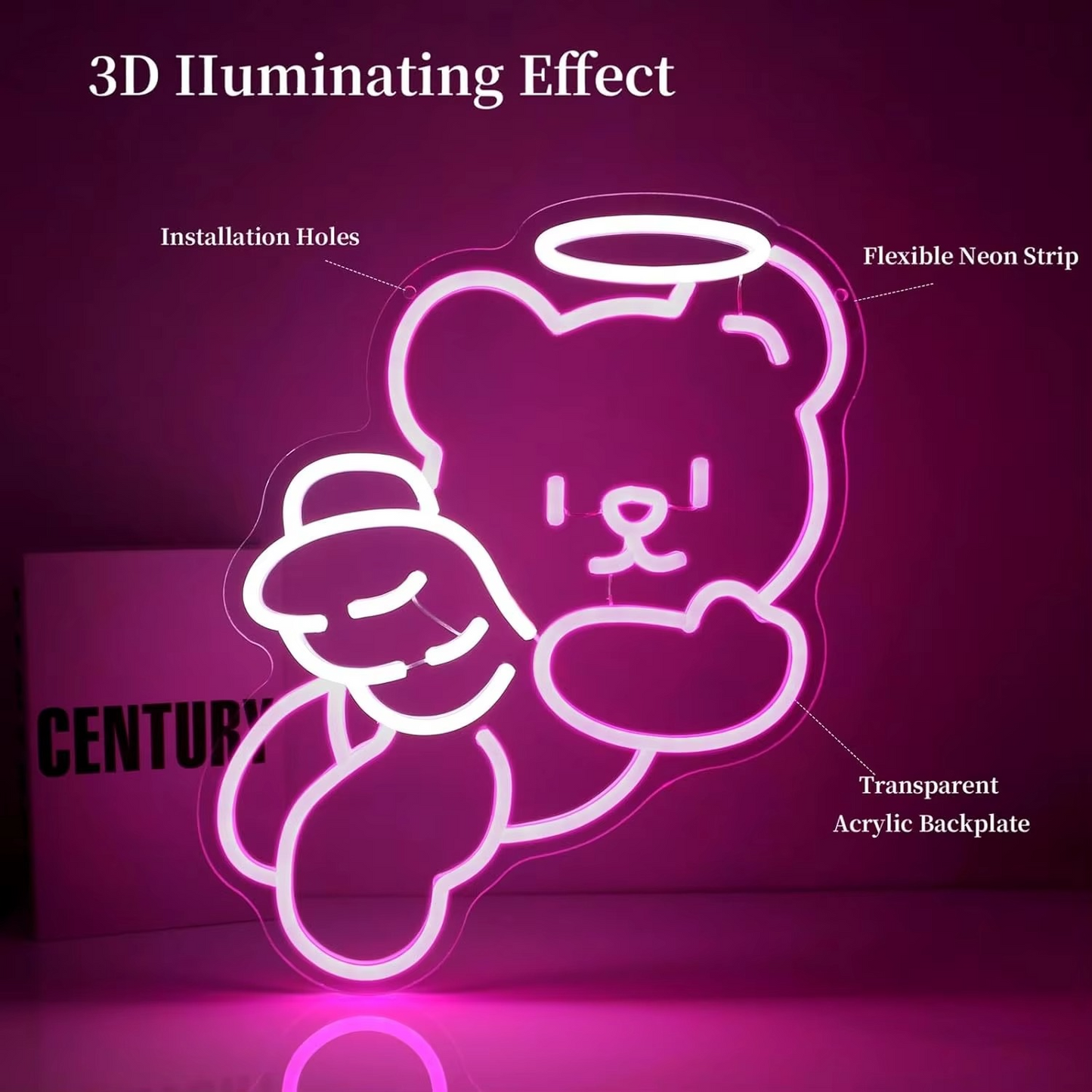 Cute Teddy Bear LED Night Light with Dimmer Switch