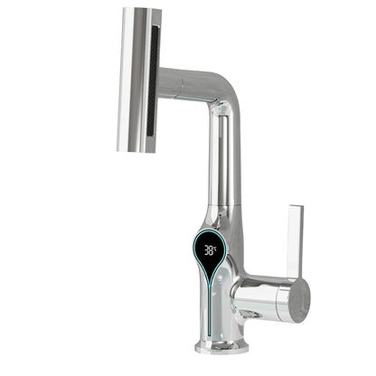 Modern Faucet with LED Temperature and Spray Nozzle