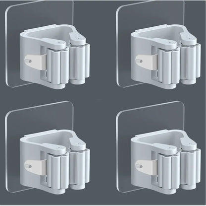 Easy Install Adhesive Wall Mop Holder Set of 4