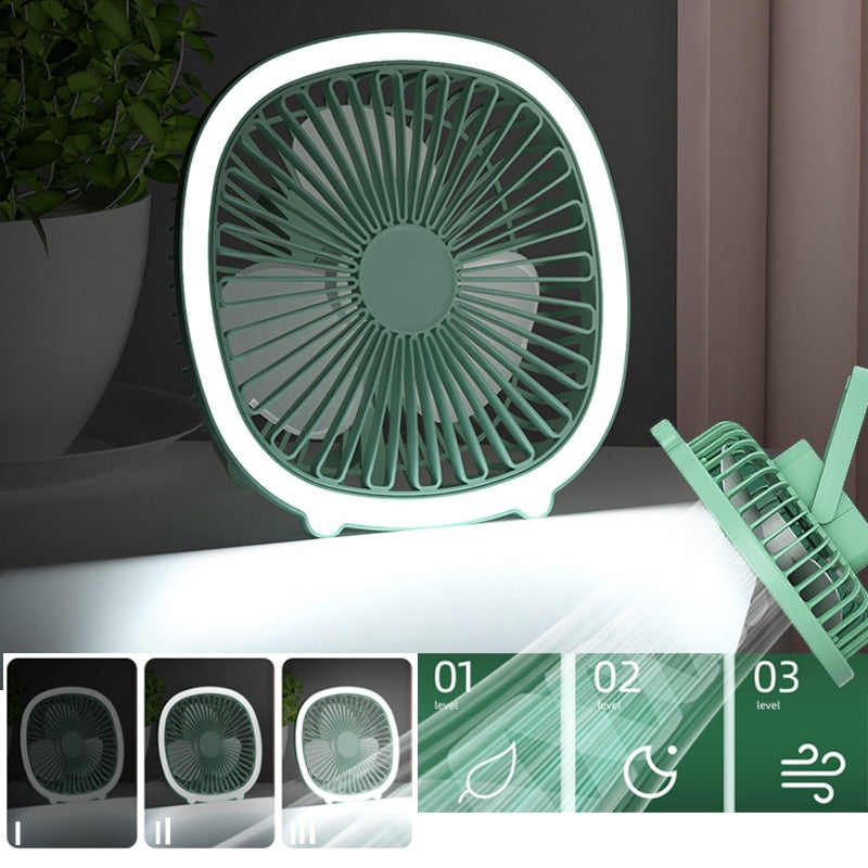 Portable Small USB Night Light Fan Cooler