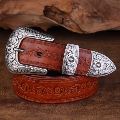 Rustic Leather Cowboy Belt