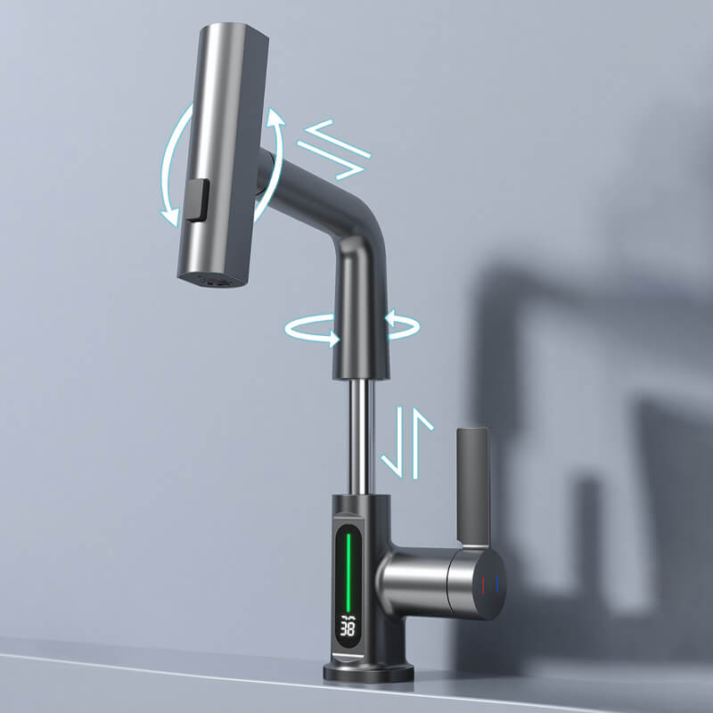 Flexible LED Faucet with Pull-Out Spray Head