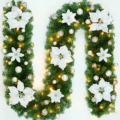 LED Lit Christmas Garland 2.7m with Fir Branches