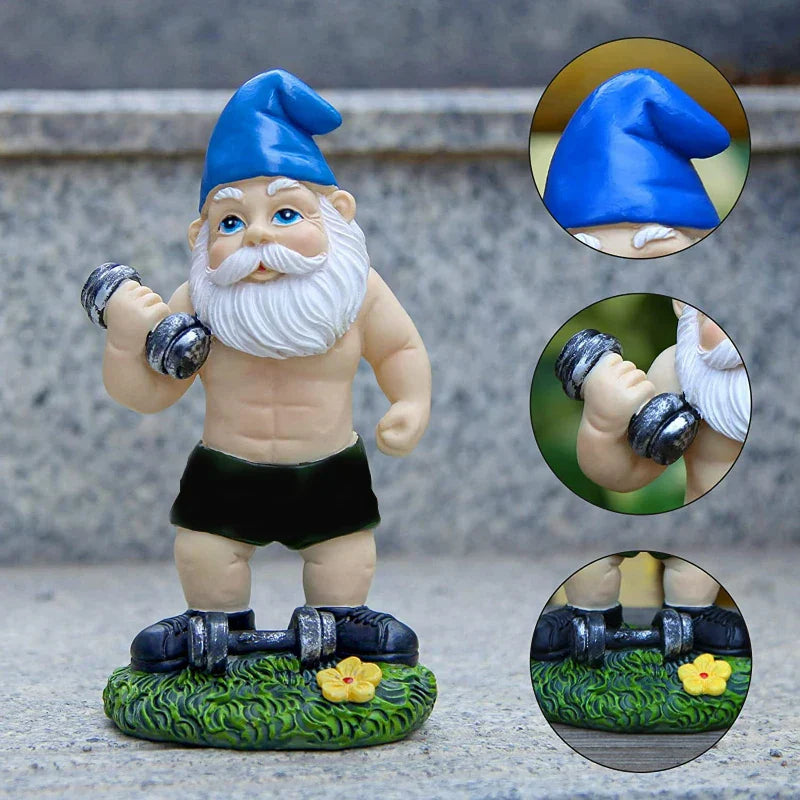 Comical Gnome Resin Statue for Home Garden Decor