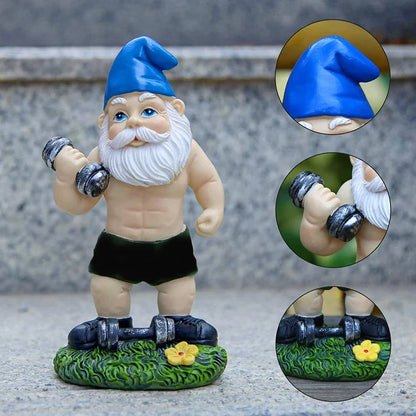 Comical Gnome Resin Statue for Home Garden Decor