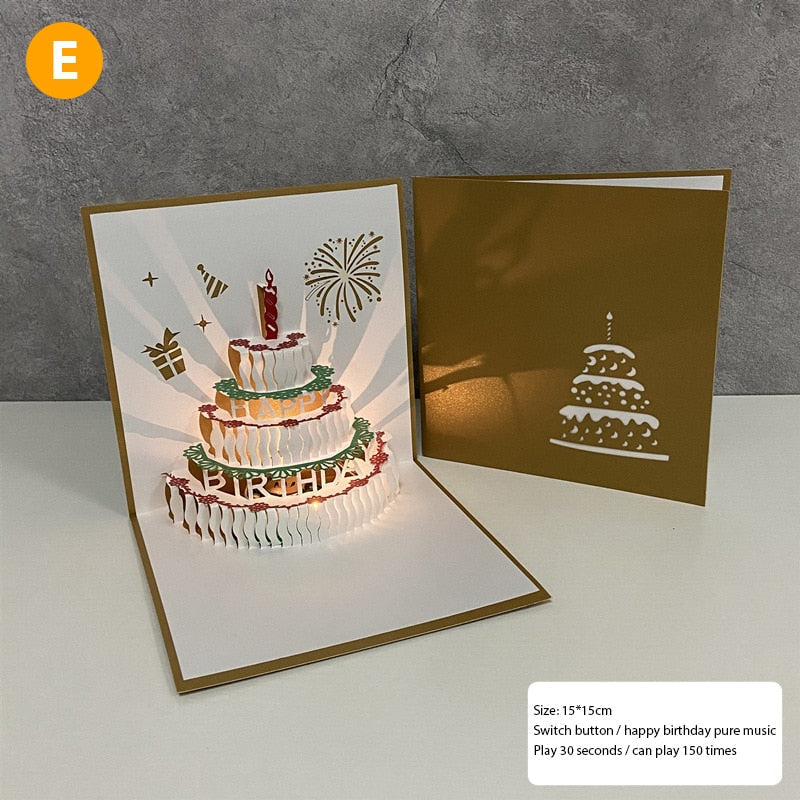 Colorful 3D Musical Birthday Greeting Cards