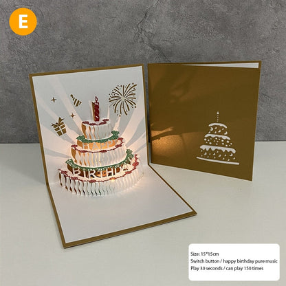 Colorful 3D Musical Birthday Greeting Cards