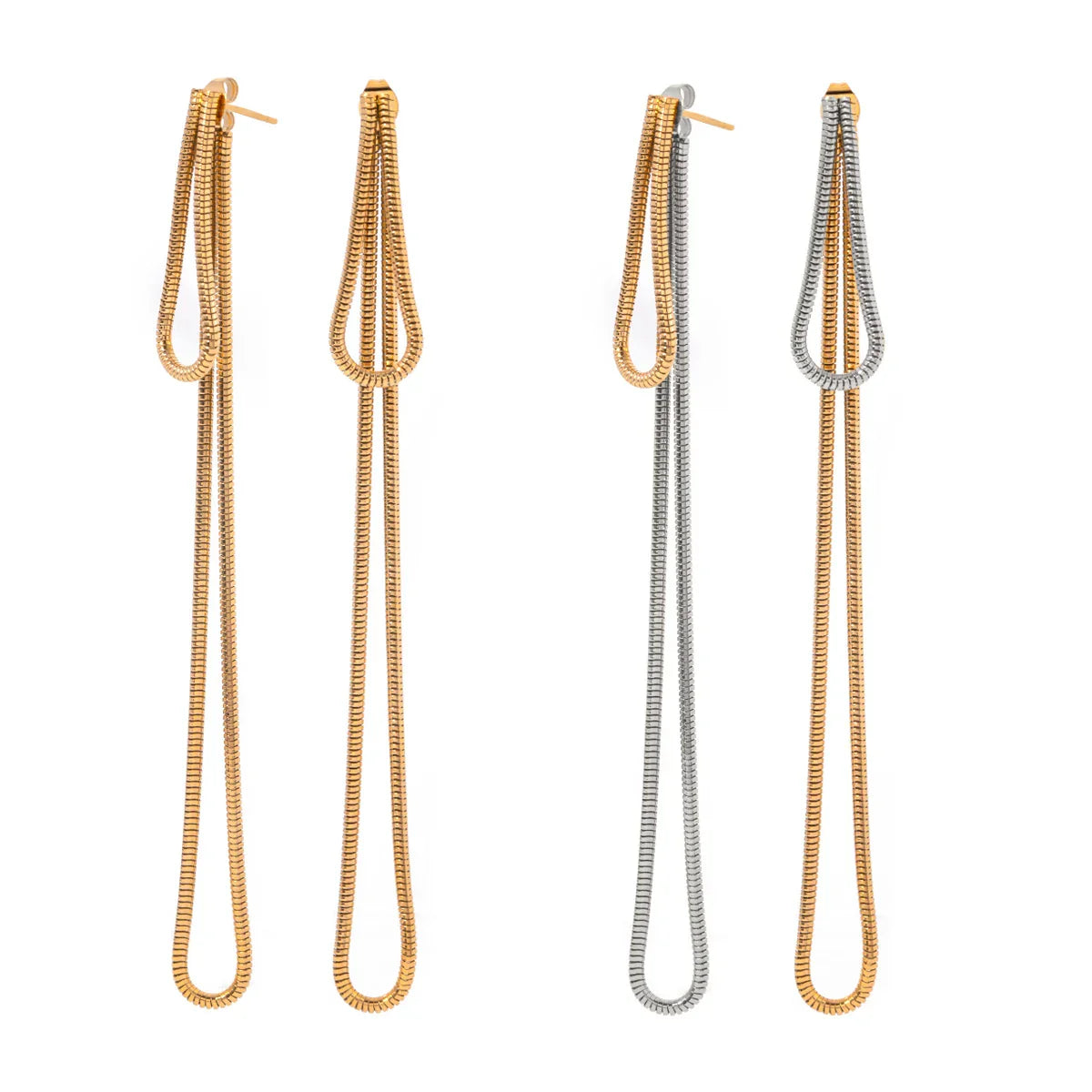 Elegant Drop Tassel Stud Earrings