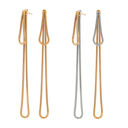 Elegant Drop Tassel Stud Earrings