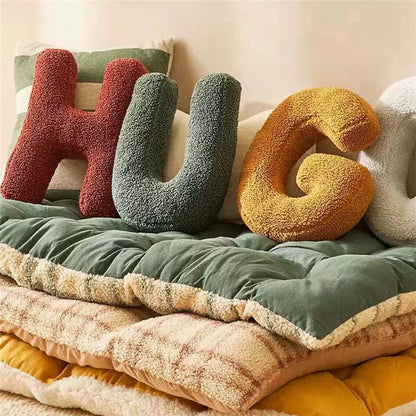Soft Velvet Letter Pillow With Alphabet A-Z