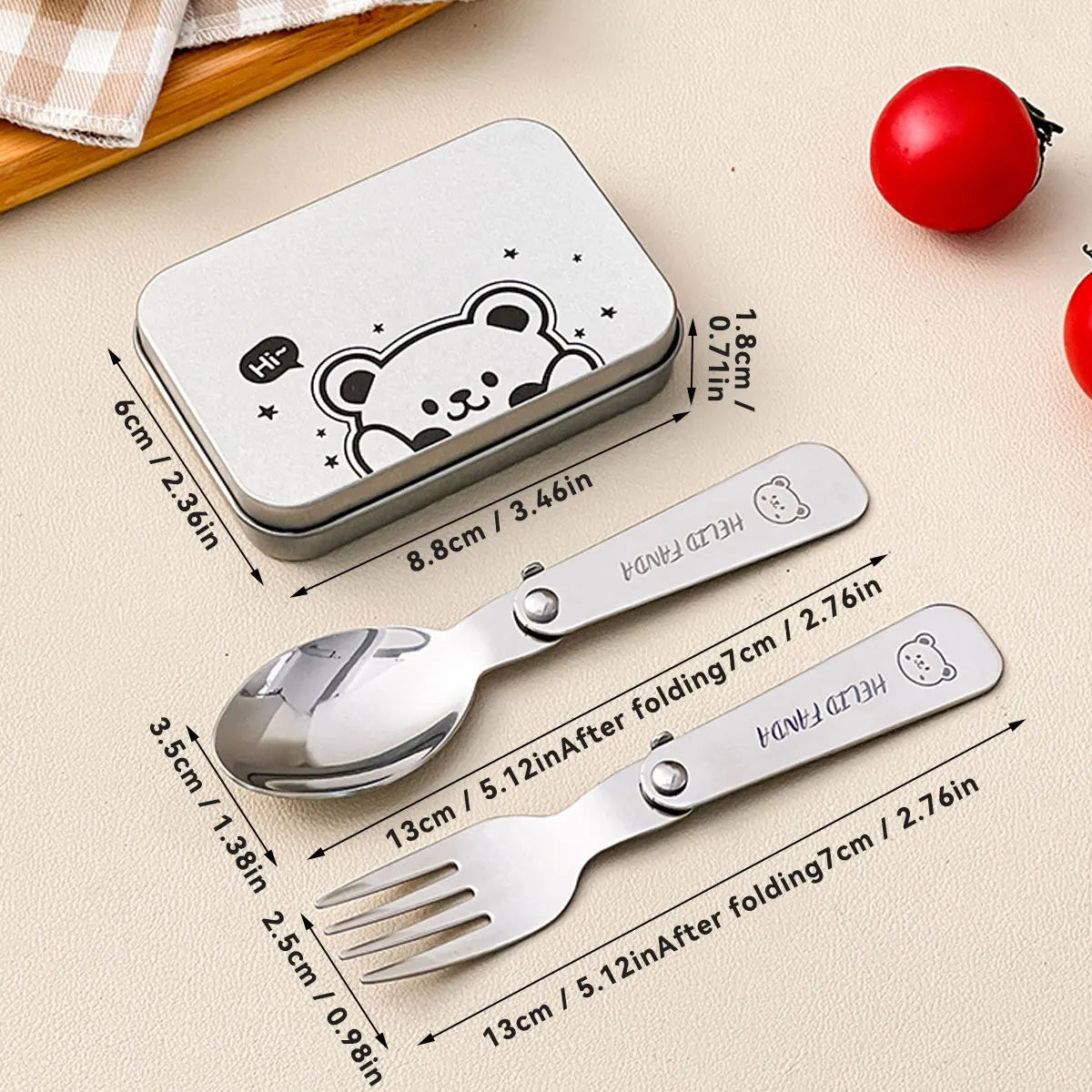 Portable Camping Utensil Set Stainless Steel 3 Piece