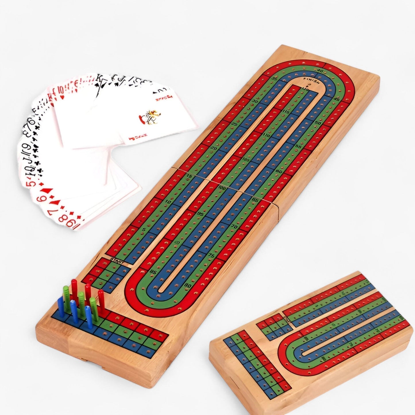 Traditional Wooden Cribbage Board Game Set - Fesara
