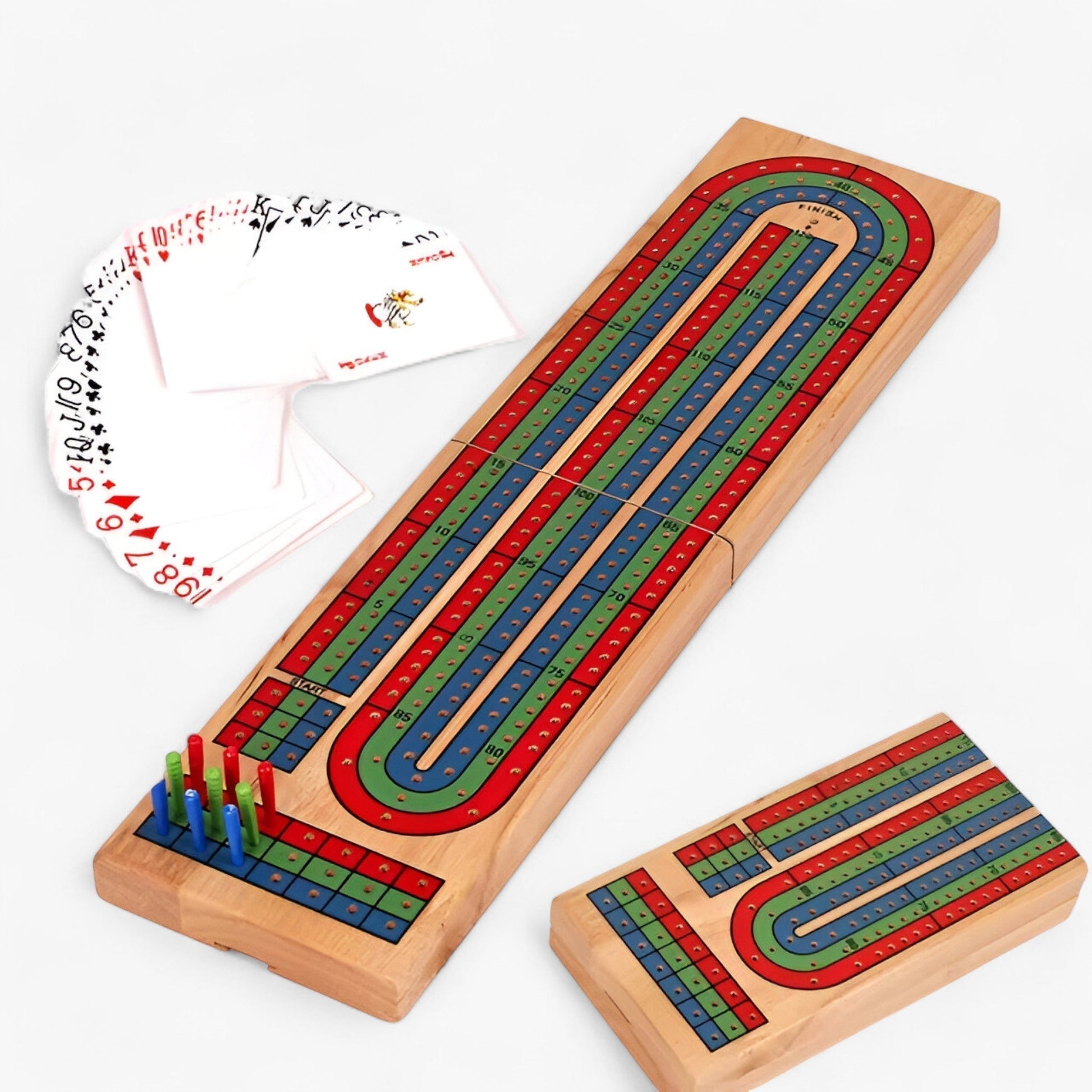 Traditional Wooden Cribbage Board Game Set - Fesara