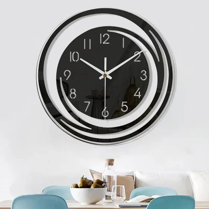 Minimalist White Wall Clock Made of Glass