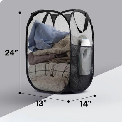 Spacious Collapsible Laundry Hamper with Pockets