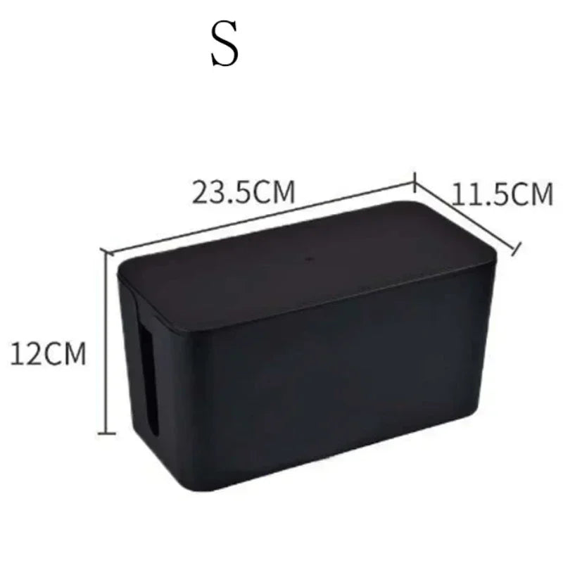Cable Management Box with Lid - Cord Organizer & Protector - Fesara