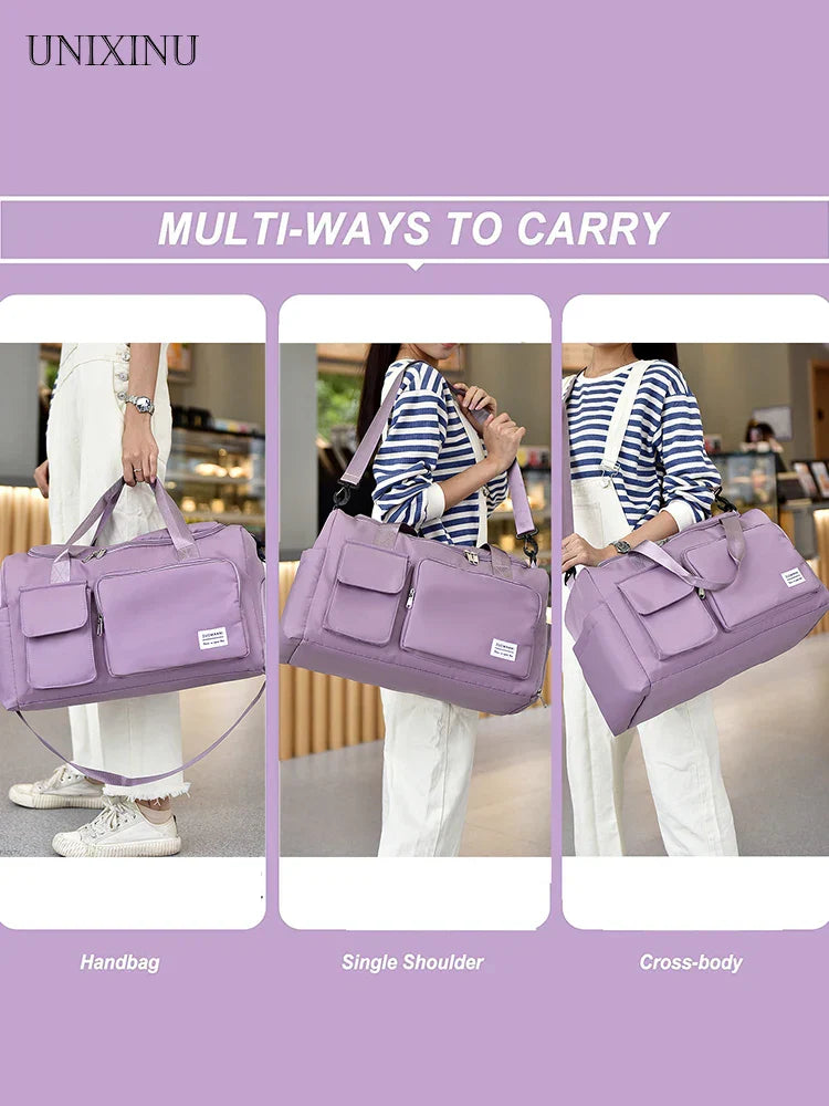 Spacious 35L Travel Duffel Bag with Shoe Pocket
