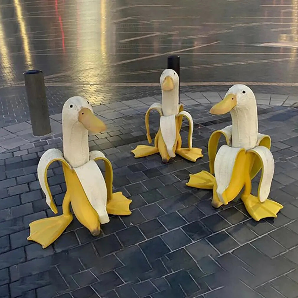 Funny Animal Garden Statue Quirky Duck Figurine