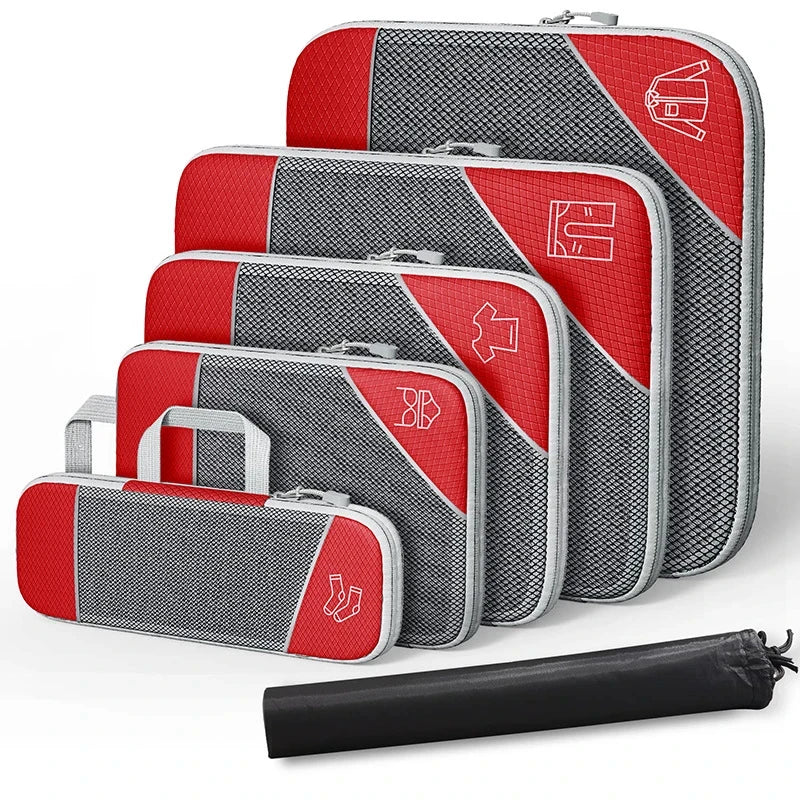 Compact Travel Packing Cubes Set Waterproof Bags