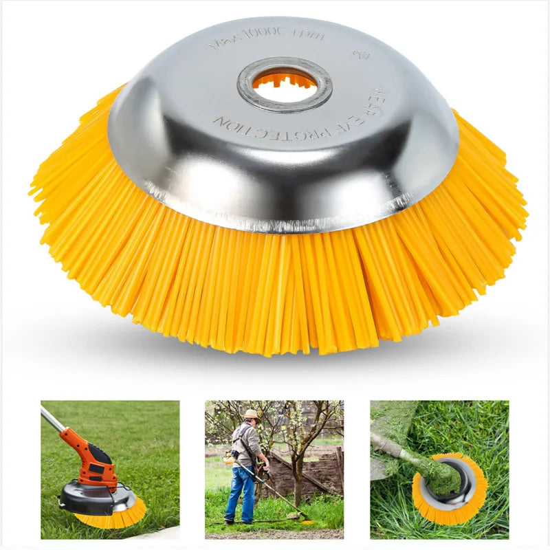 Heavy Duty 8-Inch Weed Trimmer Wheel with Nylon Bristles