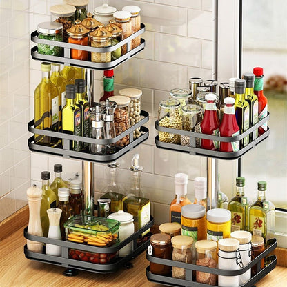 Adjustable 360 Spin Storage Shelf Organizer