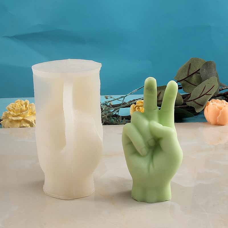 Unique Finger Gesture Artistic Wax Candle Molds