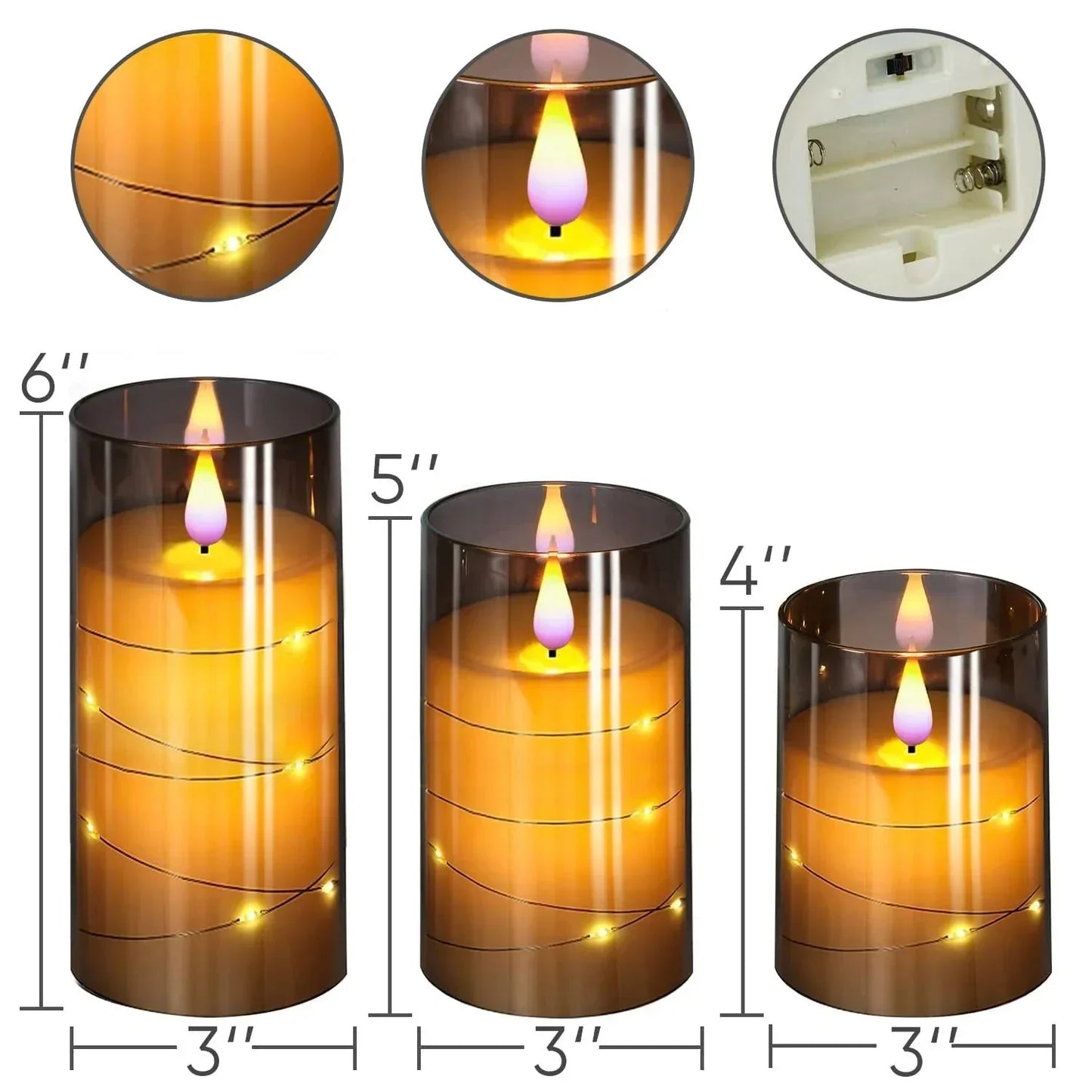 Warm White LED Flameless Candle