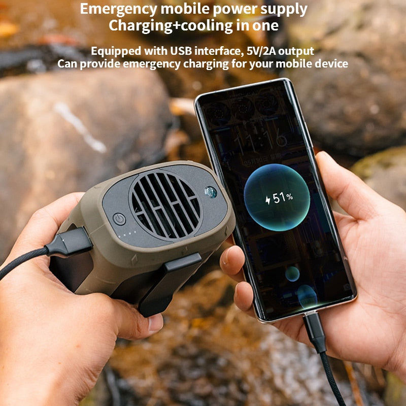 Portable Rechargeable Camping Neck Fan Charger