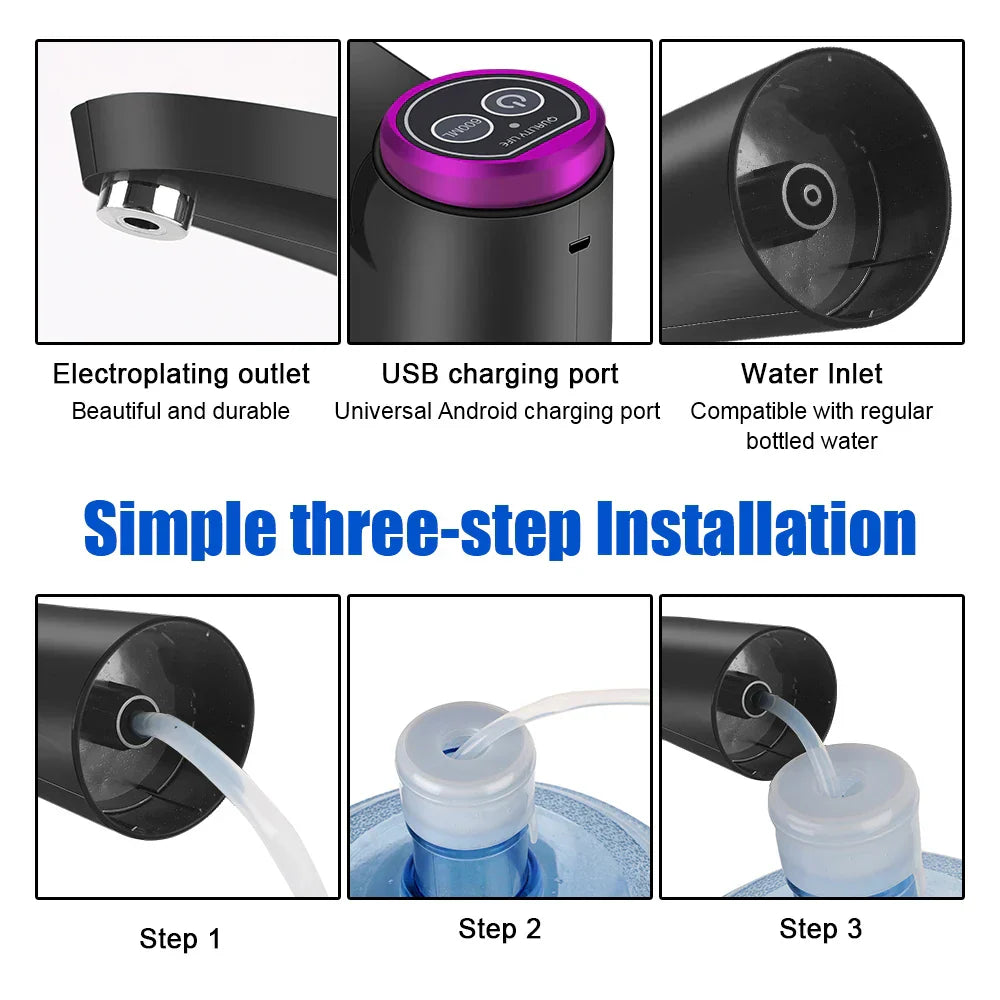 Automatic Water Dispenser with USB Charging for Gallon Bottles