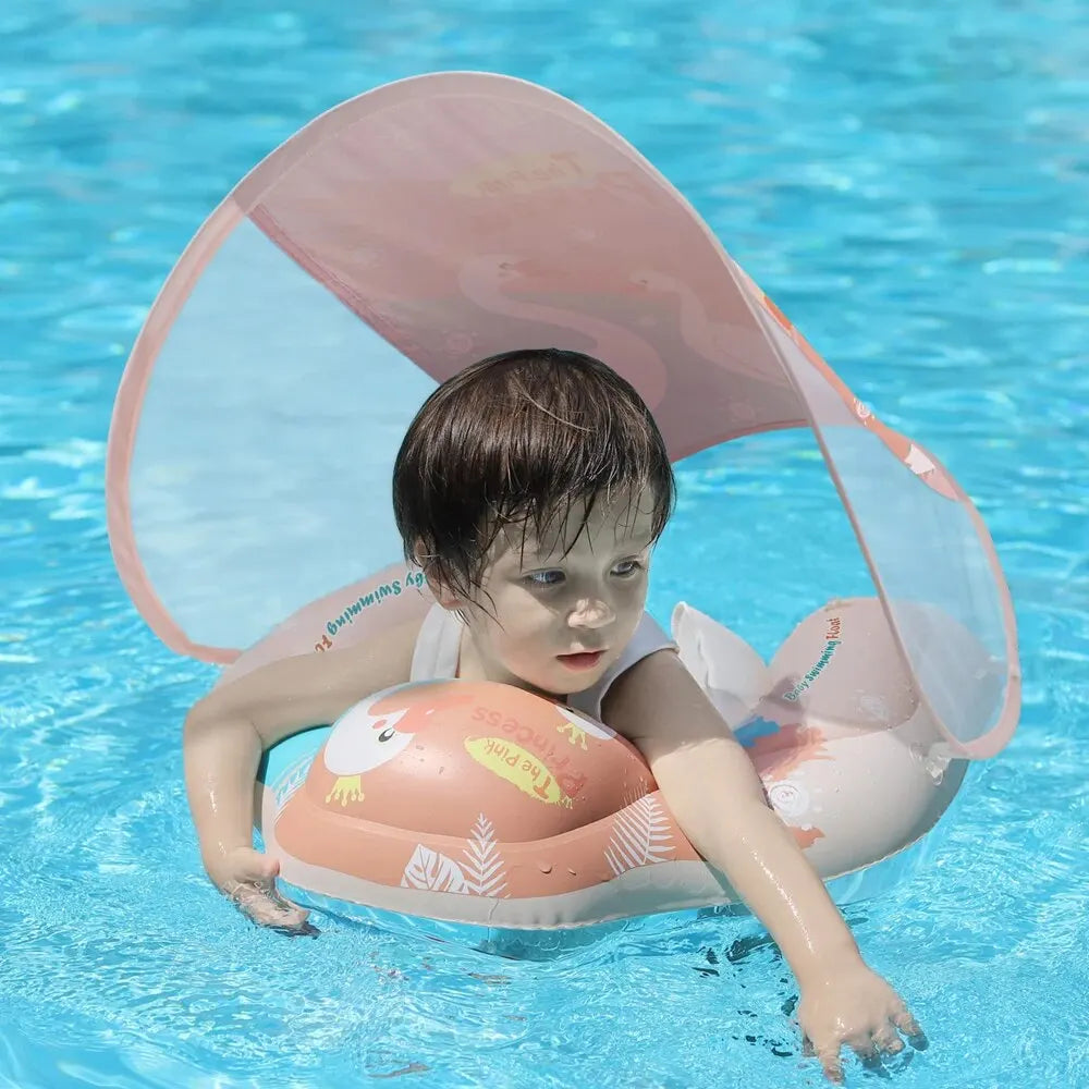 Baby Pool Float with UV Sun Shade & Safety Support