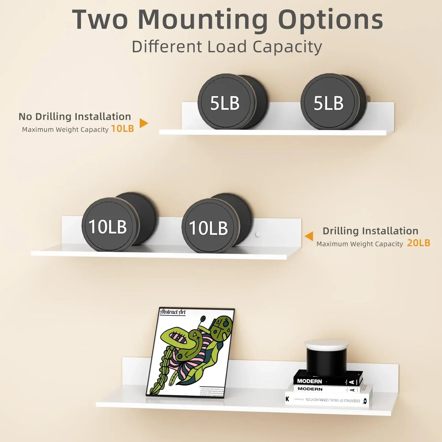 Modern Metal Floating Shelf Storage