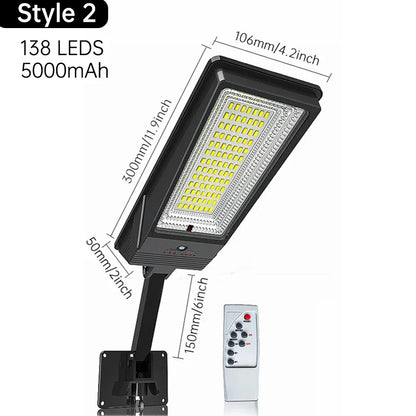 Solar Powered Outdoor Lamp with Remote and 3 Modes