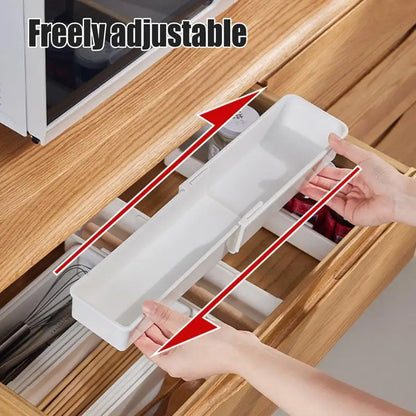 Flexible Kitchen Utensil Tray Organizer White