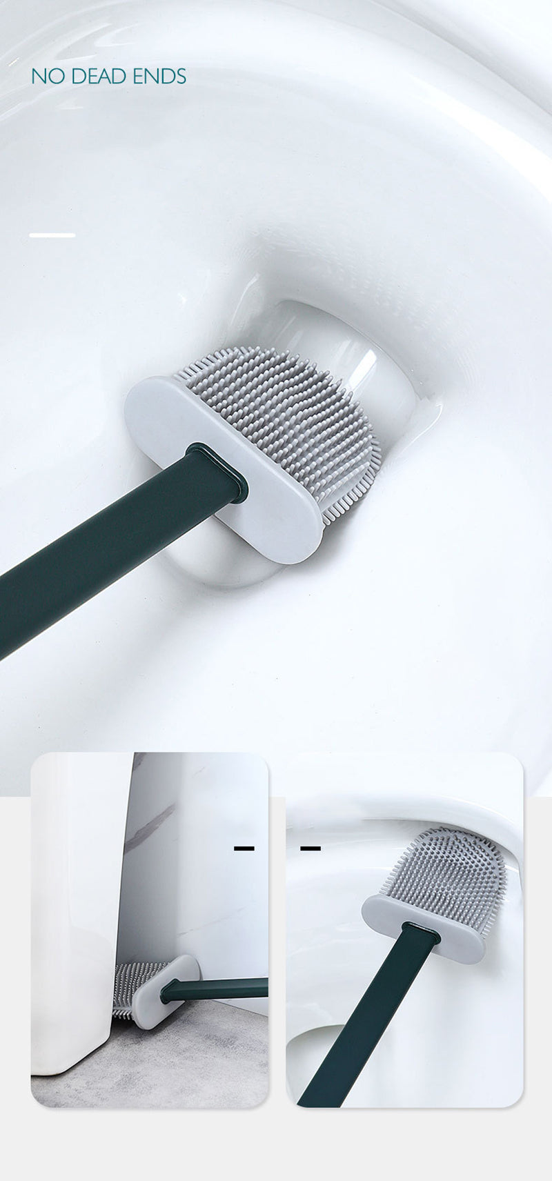 Easy Clean Toilet Silicone Brush Scrubber