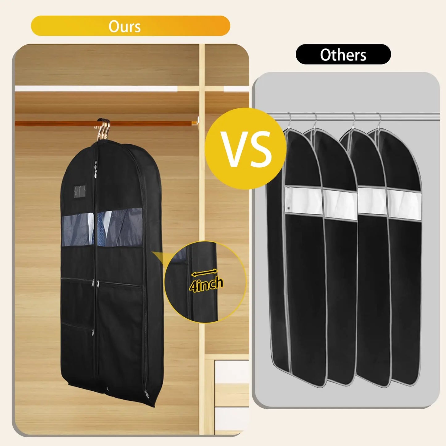 Large Travel Dress Garment Bag with Extra Pockets
