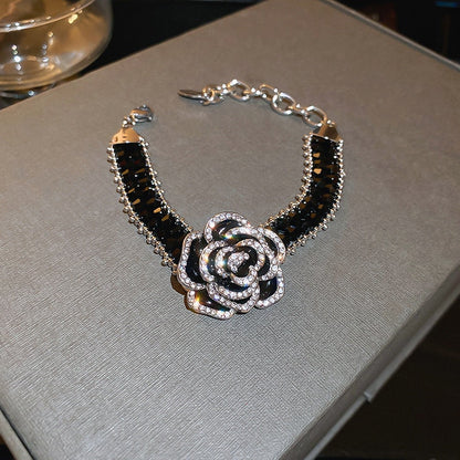 Dark Rose Crystal Pendant Necklace