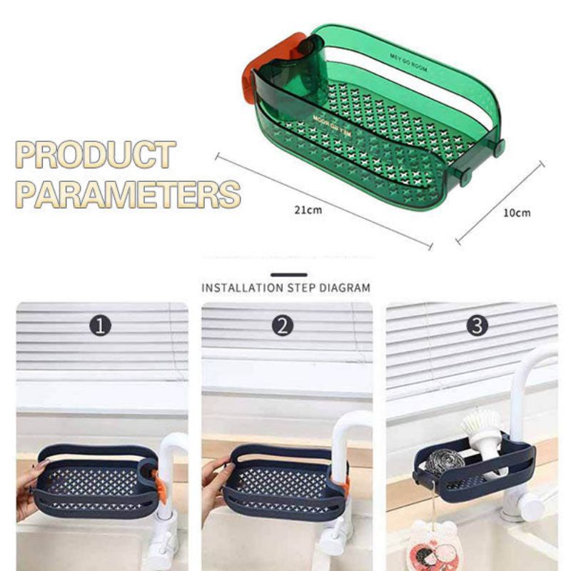 Space Saving Sink Caddy Sponge Rack Organizer