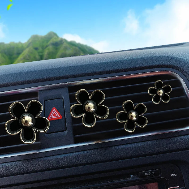 Car Air Freshener Clips | 4 Pack Floral Scent Vent Stickers