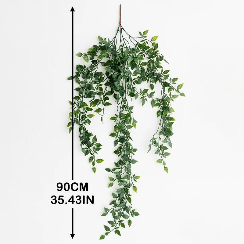 Green Artificial Hanging Plant Basket 90cm Decor