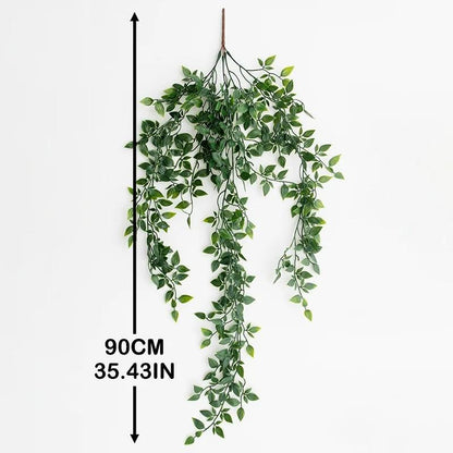Green Artificial Hanging Plant Basket 90cm Decor