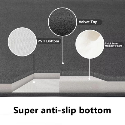 Plush Coral Bathroom Mat with Anti-Slip Bottom