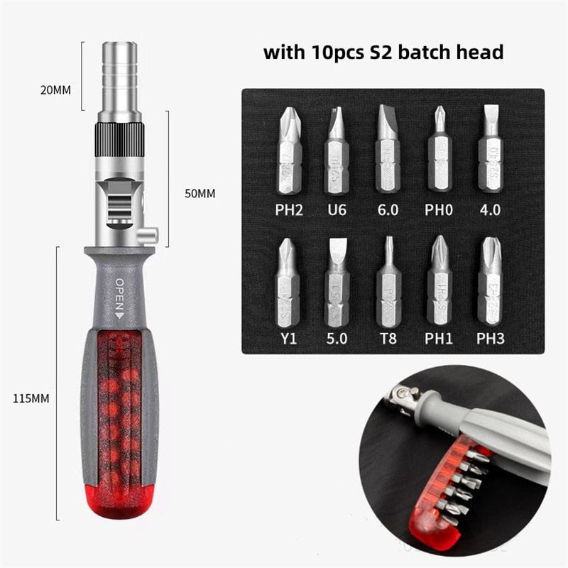 Adjustable Ratchet Screwdriver Tool Kit Set - Fesara